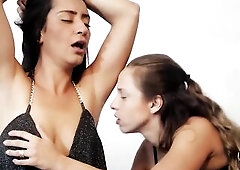 My ally Sandy was intrigued by my shaggy armpits! I let her shave so that babe could lick and smell my armpits. When that babe went to shave the other