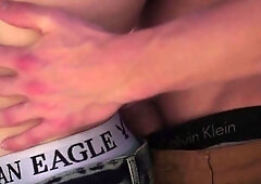 Cute twink wraps his sexy lips around boyfriend's cock