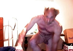 Gay submissive, aged, striptease