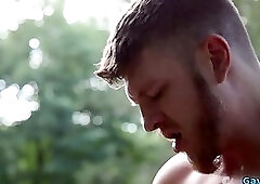 Muscle gay flip flop and cumshot