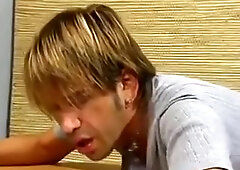 Ass banging and eating cum in office.