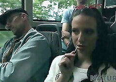 MATURE4K. Hot and leaking sex in the bus