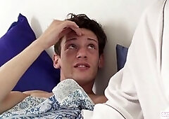 Dark-haired babe gets oral sex and a creampie