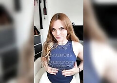 STRICT BRITISH DOMINATRIX-BITCH MAKES U WANK FOR HER BREASTS