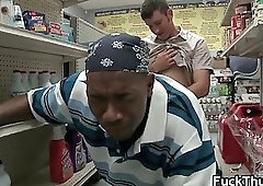 Black thug riding some white cock