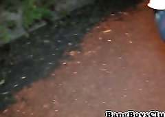 Athletic jock pickedup and drilled in public