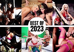 Adorable Bridgette and Jenny's gangbang trailer