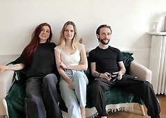 Amateur Trio 2 French Female-dominator Share A Fortunate Guy