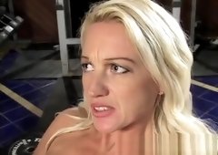 Dazzling interracial lesbian lovers having fun with a strap-on dildo