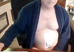 Horny Grandpa Wanking His Big Hard Cock 9