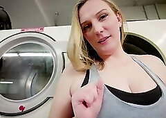 Risky Laundromat Creampie - Clara Dee POV Titjob and Cowgirl