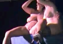 Hot brunette big boobs toying pink pussy