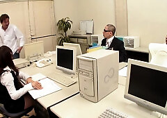 Sweet Japanese secretary drilled with sex toys during a phonecall