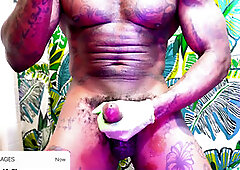 Hallelujah Johnson enjoys solo pleasure with some big black cock