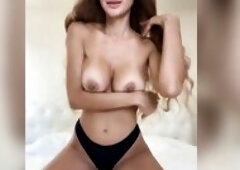 Large bazookas bounce as that babe widens wide ????