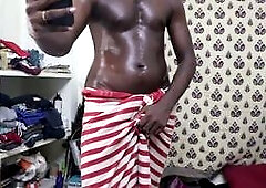 Gay oiled massage, black oil massage, handjob