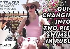 Quick Changing Into a Two Piece Swimsuit in Public