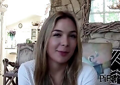 Tight blonde beauty taking a doggy style screw in POV porn