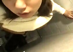 Slutty Asian slut is doggy style fucked in the toilet