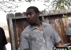 CuckoldSessions - Pretty Brunette hair Cucks Her Spouse For A Hawt Interracial Spitroast