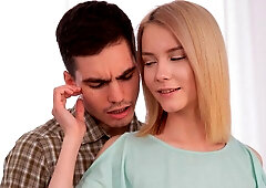 Lusty short-haired blonde Polly White feels a big dick in her wet pussy