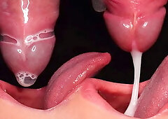 Close Up: Best Condom Milking Blowjob! She Broke the Condom and got all Cum i...