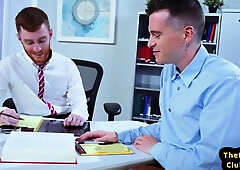 THE GOING KNUCKLE DEEP BAR - Chancellery ginger boy fisted in office by his partner