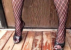 Latina shemale pleasures herself with dildo