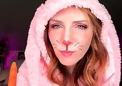 Femdom temptress with big tits plays with herself on webcam