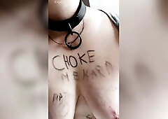Body writing humilation on a chubby body. Part three