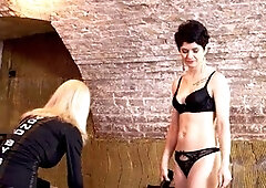 Whipped feet in a merciless female domination scene