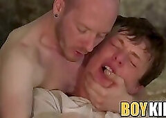 Bound twink Alex Faux receives handjob and cock torment