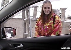 Teen skank with huge tits fucked live