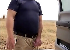 Urinating Outdoors with a Unshaved Guy