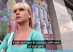 PublicAgent Golden-haired screws dude for money in car