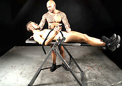 Edging and teasing before sex in the BDSM dungeon