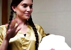 This sexy brunette hair discovered out that my wife had left and invited me to her room for a massage. That babe greeted me in a hawt robe, marvelous 