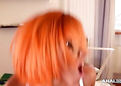 Big tits redhead MILF Rose Valerie gets double penetrated