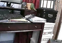 Large bazookas secretary get her Butt banged by her Boss at Office out of cock rubber and get goo on booty