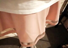 Femboy plays in petticoat
