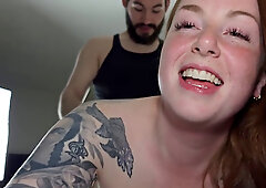 Inked-up beauty enjoying the hardest POV fucking here