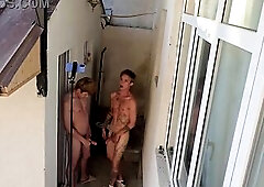 backstage caught a guy with a big dick looking at me and jerking off, deepthroat blowjob and anal fuck part 1