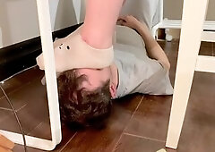 Girlfriend feet on my face after gym