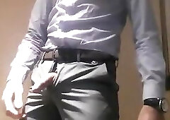 Uncut teacher gives his class a tutorial on masturbation