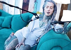 I talk about L - LOVE - ASMR podcast SFW talking rock slim gal dreadlocks tattoo model inked gal