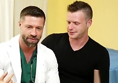 Hunky submissive gets his cock tugged