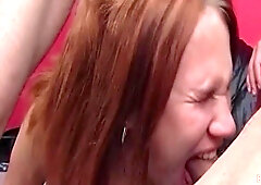 Busty Cumslut Takes Care Of Few Dicks - Big tits