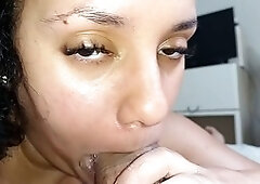 Gagging blowjob, homemade blowjob, sucking dick