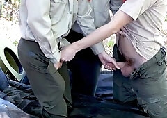 Camp boys - hot teen twinks in uniforms get their tight holes stretched by their scout master