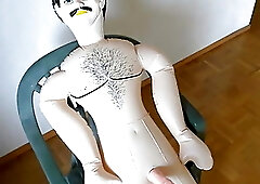 Trying out the male doll